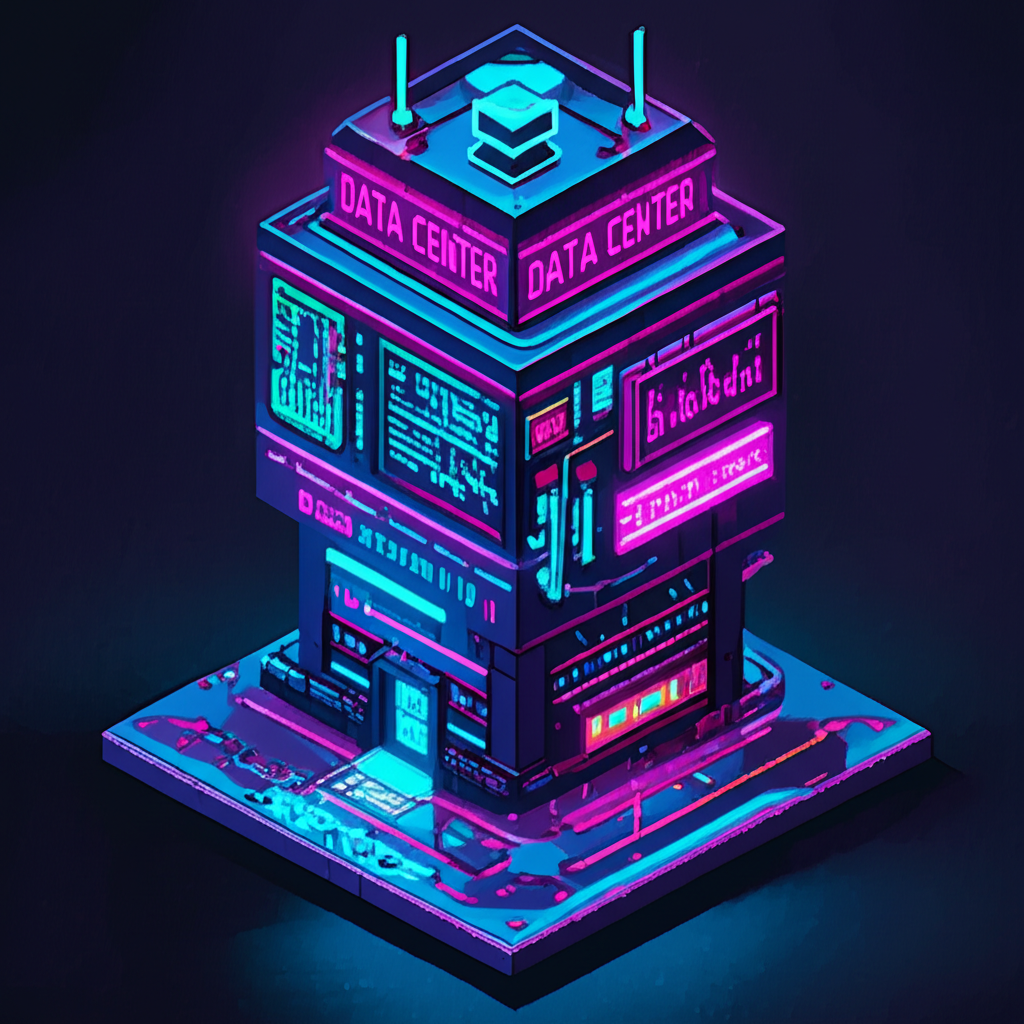 Neon architectural building