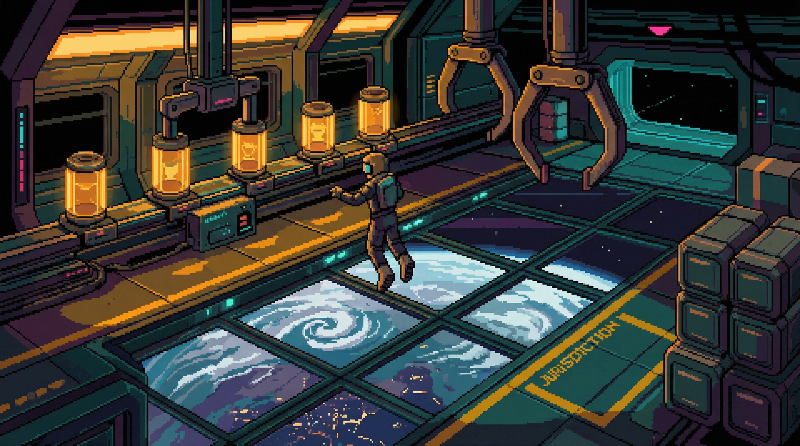 Highport Station docking bay - cargo handling in zero gravity