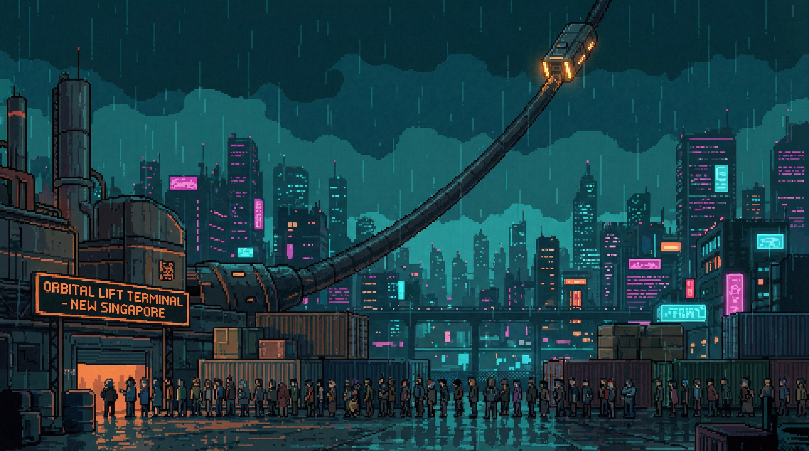 The Orbital Elevator ground terminal at the equatorial ground station